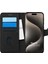 Apple iPhone 15 Pro Max Kılıf Fabric Book Wallet Siyah 1