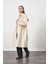 Tokalı Oversize Trenchcoat Ekru 1
