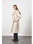 Tokalı Oversize Trenchcoat Ekru 2
