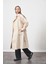 Tokalı Oversize Trenchcoat Ekru 3
