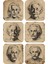 Albert Einstein Fizik Kimya Atom Uzay Bilim Temalı Ev Dekor 6lı Retro Ahşap Bardak Atlığı Seti 1