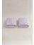 Ivory Lila Kabartma Dokulu Mikro Fiber Pamuk 2li Banyo Havlusu Seti 50 x 90 - 70 x 140 1117A 4