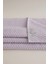 Ivory Lila Kabartma Dokulu Mikro Fiber Pamuk 2li Banyo Havlusu Seti 50 x 90 - 70 x 140 1117A 5