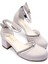 Topuklu Abiye Kız Çocuk Ayakkabı ABIKYAYK2405 Shining Princess Series Simli Krem 35 1
