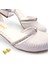 Topuklu Abiye Kız Çocuk Ayakkabı ABIKYAYK2405 Shining Princess Series Simli Krem 35 6