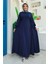 Bağlama Detaylı Elbise 6015 Lacivert 1