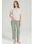 Kadın Kısa Kol Dokuma Yeşil Pijama Takım C7T0N0O5 3
