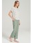 Kadın Kısa Kol Dokuma Yeşil Pijama Takım C7T0N0O5 4