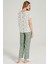 Kadın Kısa Kol Dokuma Yeşil Pijama Takım C7T0N0O5 5