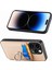 C1-8 iPhone 13 Pro Max Kickstand Kılıf Deri+Pc+Tpu Kart Tutucu Telefon Kılıfı - Kayısı (Yurt Dışından) 3