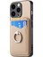 C1-8 iPhone 13 Pro Max Kickstand Kılıf Deri+Pc+Tpu Kart Tutucu Telefon Kılıfı - Kayısı (Yurt Dışından) 5