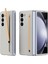 Galaxy Z Fold6 5g Kılıf Için Temperli Cam Filmli ve Kalemli, Ten Dokunmalı Sert Pc Telefon Kapağı - Açık Gri (Yurt Dışından) 1
