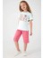 1412 Kız Çocuk Bermuda Pijama Takım Su Yeşili V2 1