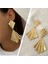 Sallantılı Uzun Plaka Küpe | Yeni Trend Pinterest Küpe | Tasarım Metal Küpe | Altın 1