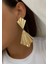 Sallantılı Uzun Plaka Küpe | Yeni Trend Pinterest Küpe | Tasarım Metal Küpe | Altın 2