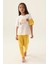 1809 Kız Çocuk Pijama Takım Krem V1 2