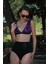 Kadın Fırfırlı Yüksek Bel Bikini Takım Menekşe 35001 2