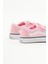 Çocuk Unisex Pembe Kauçuk Taban Keten Cırtlı Spor Ayakkabı 5