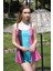 Kadın Şortlu Tankini Elbise Mayo Pembe 36001 3