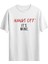 Kadın Hands Off! It's Fine Baskılı Bisiklet Yaka Salaş Oversize Boyfriend T-Shirt 1