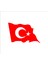 Dalgalı Türk Bayrağı Sticker Çok Amaçlı Etiket Sticker 1