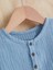 Unisex Bebek&çocuk %100 Pamuklu Düğmeli Müslin Alt Üst Şort Takım-Mavi 3