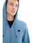 Erkek Basic Büyük Beden 3 İplik Şardonlu Tam Fermuar Cepli Kapüşonlu Sweatshirt K26324801101 2