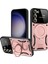 Samsung Galaxy S23 Için Çift Katmanlı Manyetik Halka Lens Standı Telefon Kılıfı - Rose Gold (Yurt Dışından) 1