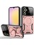 Samsung Galaxy A25 Için Çift Katmanlı Manyetik Halka Lens Standı Telefon Kılıfı - Rose Gold (Yurt Dışından) 1