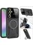 Samsung Galaxy A55 Için Çift Katmanlı Manyetik Halka Lens Standı Telefon Kılıfı - Mavi (Yurt Dışından) 2