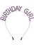 Mor Renk Kristal Taşlı Parlak Birthday Girl Yazılı Taç 16X17 cm 2