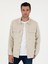Erkek Bej Slim Fit Keten Karışımlı Ceket Gömlek 50288993-VR011 1