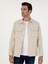 Erkek Bej Slim Fit Keten Karışımlı Ceket Gömlek 50288993-VR011 3