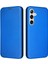 Samsung Galaxy S24 Kart Ekleme Deri Folio Flip Case Fiber Için Kılıf (Yurt Dışından) 1