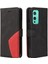 Kart Yuvası Standı Iki Renkli Dikiş Pu Deri ile Oneplus 9 Için Kılıf (Yurt Dışından) 1