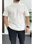 Erkek Oversize Pamuk Good Vibes Sırt Baskılı T-Shirt Ekru EDW091 2