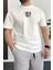 Erkek Oversize Pamuk 87 Baskılı T-Shirt Ekru EDW101 1