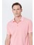 AC&Co / Altınyıldız Classics Erkek Çekmeyen Pamuklu Kumaş Slim Fit Dar Kesim Pembe-Beyaz Kıvrılmaz Polo Yaka Tişört 4