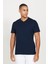 2'li Slim Fit Dar Kesim V Yaka %100 Pamuk Tişört 1