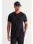 2'li Slim Fit Dar Kesim V Yaka %100 Pamuk Tişört 2