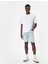 Slim Fit Kot Şort Bermuda Düğmeli Cep Detaylı 2
