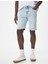 Slim Fit Kot Şort Bermuda Düğmeli Cep Detaylı 3