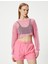 Oversize File Spor Tişört Crop Uzun Kollu Bisiklet Yaka 3