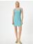 Askılı Mini Elbise Slim Fit Interlok Kumaş 3