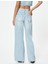 Geniş Paça Yırtık Kot Pantolon Standart Bel Düğmeli - Bianca Wide Leg Jean 4