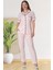 Mecit 5150 Pembe Çizgili Boydan Düğmeli Kadın Pijama Takımı 2