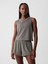 Kadın Haki Gapfit Breathe Cropped Muscle T-Shirt 1