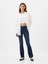Kadın Lacivert Mid Rise Bootcut Jean Pantolon 1