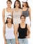 Kadın Cotton Premium 5’li Set Bej, Krem, Beyaz, Antrasit, Siyah Pamuklu Basic Fitilli Atlet 2