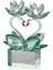 Seta Kristal Kuğulu 2li Lotus Şamdan Yeşil 8*17*23 cm 1
